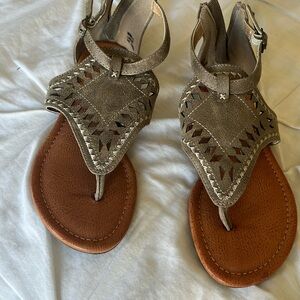 Laser cut Sandal. Faux leather sandal